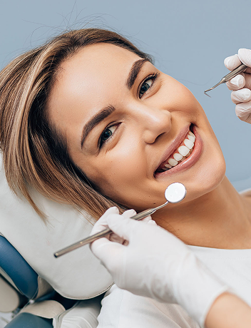 Patient in dental chair